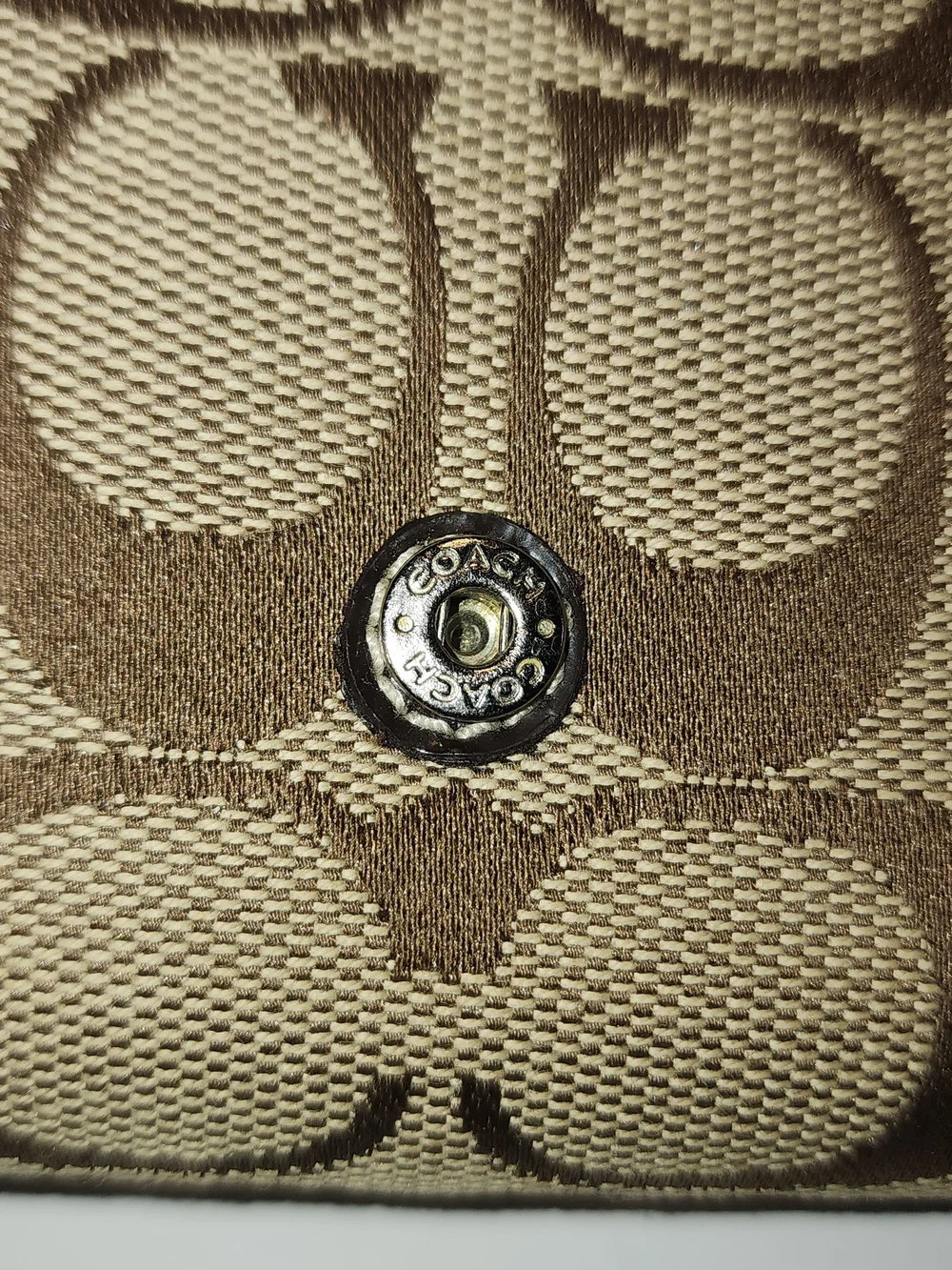 Coach Signature C Jacquard Canvas Trifold Wallet - Brown/Tan